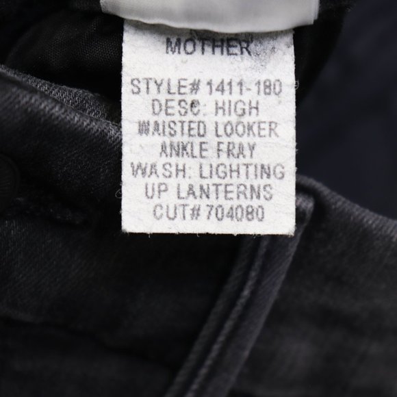 Mother High Waisted Looker Ankle Fray Skinny Jeans Lighting Up Lanterns Grey 24 - Picture 5 of 11
